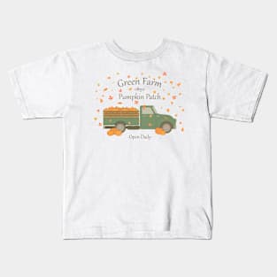 Green Farm Pumpkin Patch Kids T-Shirt